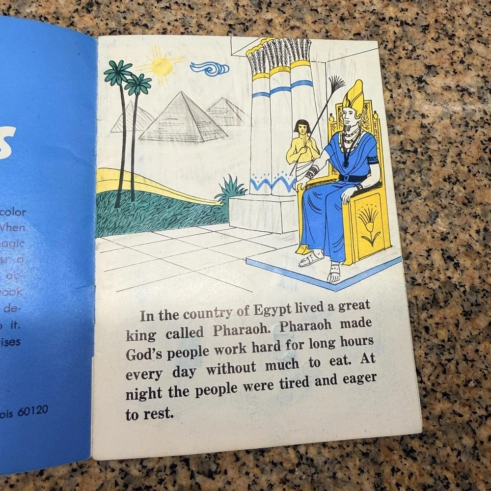 Vintage 1969 Baby Moses Marie Hibma Frost David C Cook Magic Picture Book
